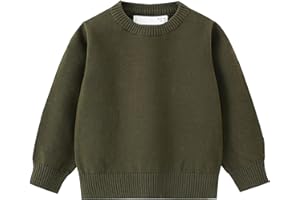 AIWUHE Toddler Sweater Boys Girls Cotton Light Sweaters Knit Pullover Sweatshirt Long Sleeve Crew Neck Solid Casual Tops 1-6Y