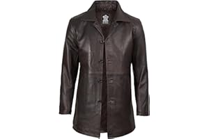 Decrum Leather Car Coat Men - Real Lambskin Carcoat Style Mens Leather Jacket