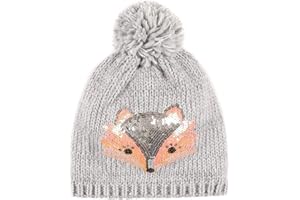 MELIFLUOS DESIGNED IN SPAIN Beanie Hat for Girls Boy Kids Junior Children Teenager: Cute Fox Fall Winter Knit Cap for Fall Winter