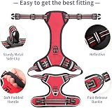 HEELE Dog Harness Medium No Pull Vest Reflective Adjustable Red M view 4