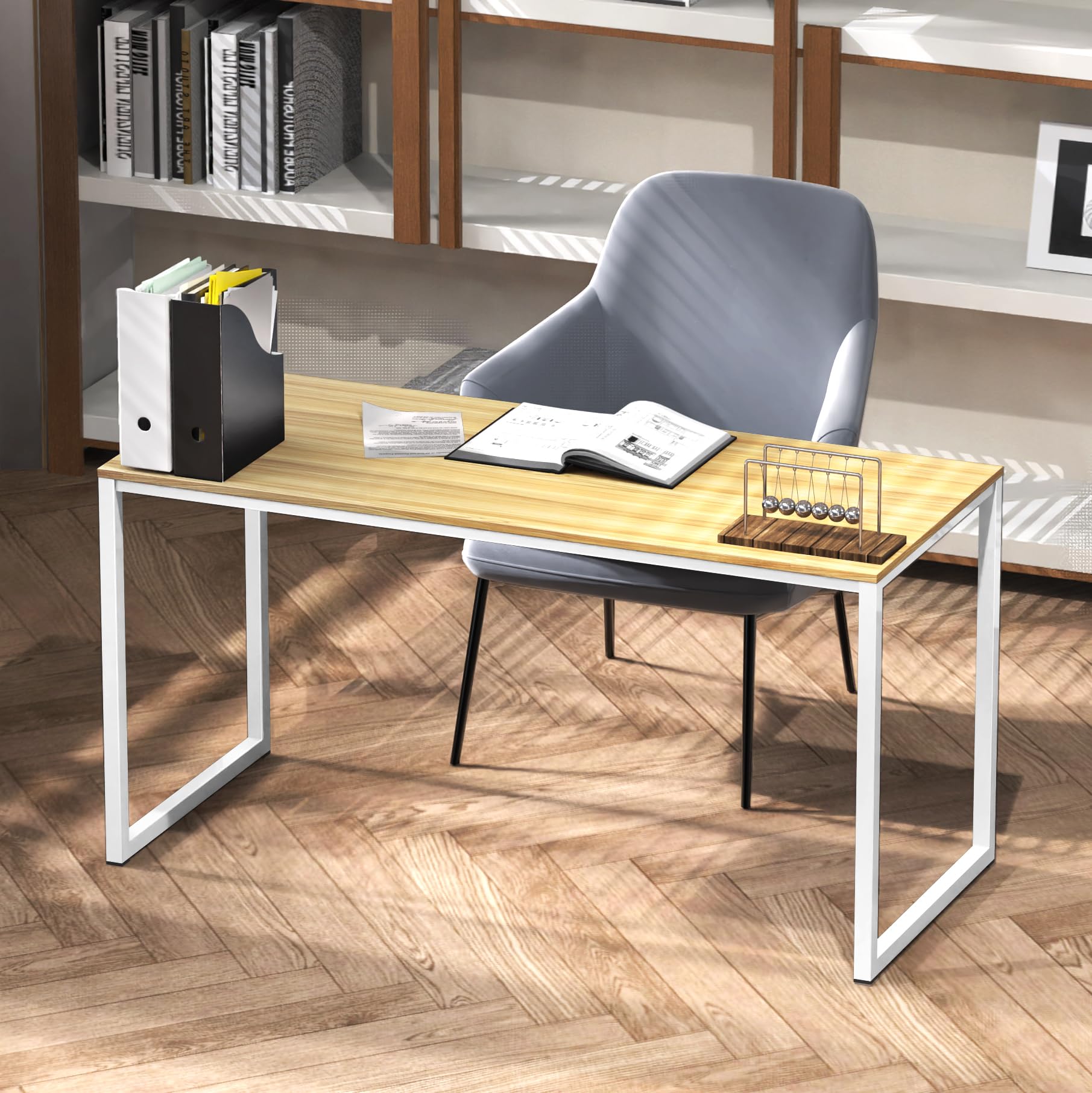 SHW Mission 48-Inch Home Office Computer Desk, Oak