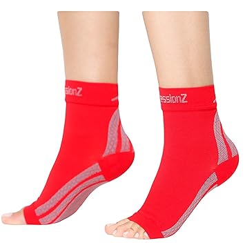 CompressionZ Plantar Fasciitis Socks - Compression Foot Sleeves - Ankle Brace w/Arch Support -