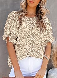 Dokotoo Women's 2025 Summer Blouses Boho Floral