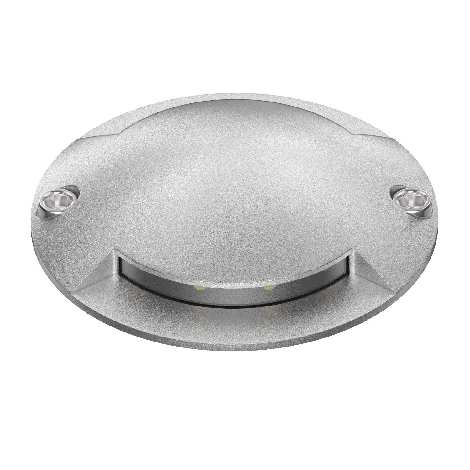 ledscom.de LED Ground Light, waymarker BUNDA for Outdoor, IP67, 2-lamp, Aluminium, Round, 70mm Ø, Warm White