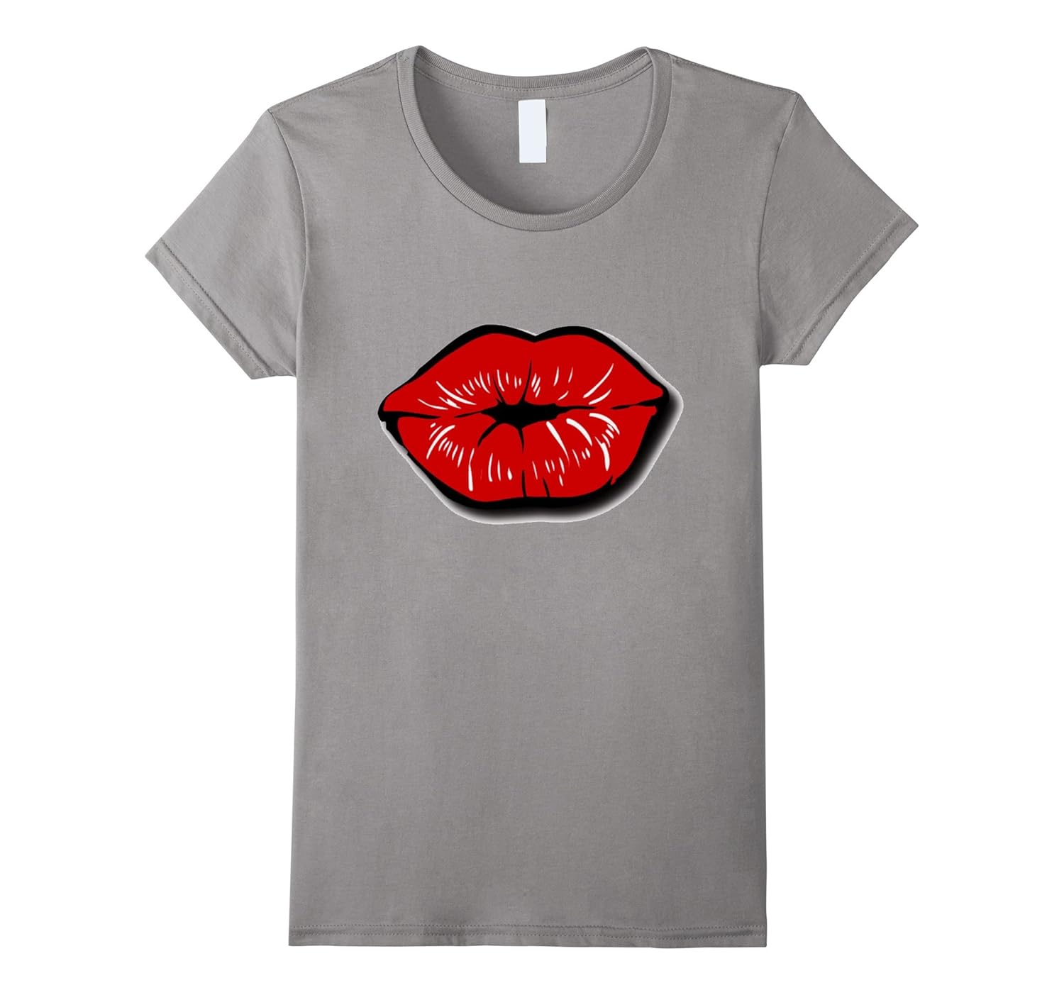 Womens Hot red Lips Lipstick Kiss Women's Sexy Lips T-shirt-Rose