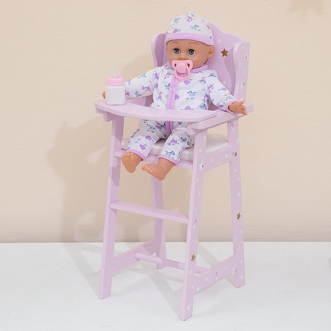 asda wooden dolls high chair
