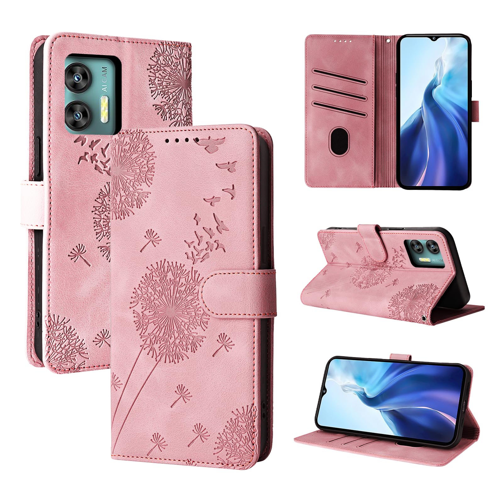 Rostsant C36 Case Dandelion PU Leather Case Flip Case for C36 Rose Gold — image 1