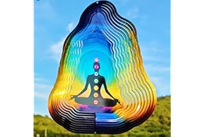 DJUAN Meditations Wind Spinners-Reiki Gifts for Women Mom Grandma Wife Aunt,Hanging Wind Spinner Outdoor & Indoor Decorations,Zen Garden Decor for Christmas Birthday Valentine Ornament Gifts(Blue)