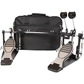 Double Bass drum Pedal,Double Bass Pedal with Its bag and with Adjustable Beater Head,Double Chain Drive Foot Kick Pedal with Drum Key for Drum Set and Electronic Drums