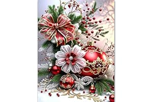 igoodom Diamond Art Kits for Adults, Christmas Diamond Painting Kit, Full Drill Round Christmas Diamond Art Kits, DIY Gem Art and Crafts for Home Wall Decor Gift 12x16inch