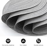 Pauwer Woven Round Placemats 6 Pieces 38 cm Light Gray Heat Resistant Non Slip view 3