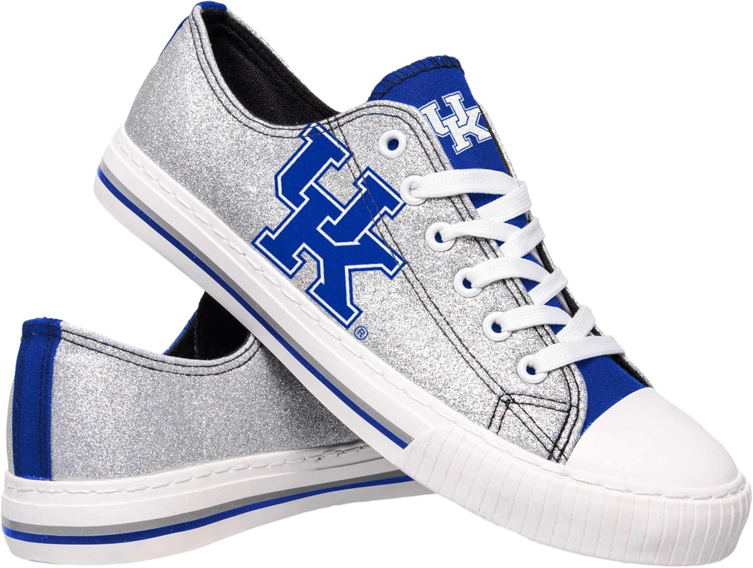 FOCO NCAA Mens College Low Top Big Logo Canvas Sneakers Shoes : Clothing