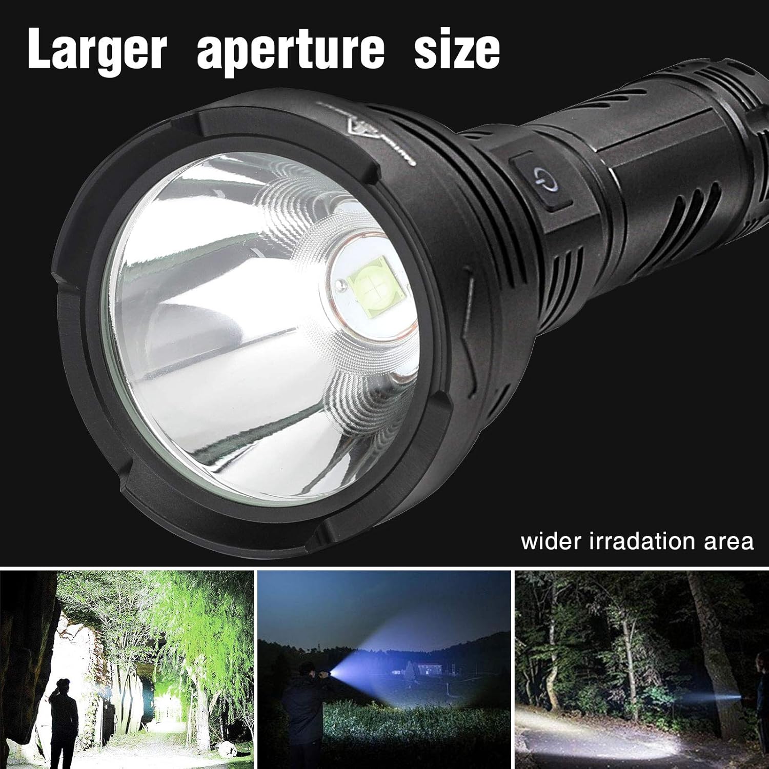 BERCOL Rechargeable LED Tactical Flashlights High Lumens, Super Bright 100000 Lumens Handheld Flashlight with 26650 Battery for Camping/Hiking/Hunting/Emergencies - - 