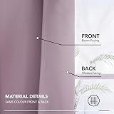 Deconovo Blackout Curtains Pink Lavender 2 Panels 55 x 96 Inches Thermal view 9