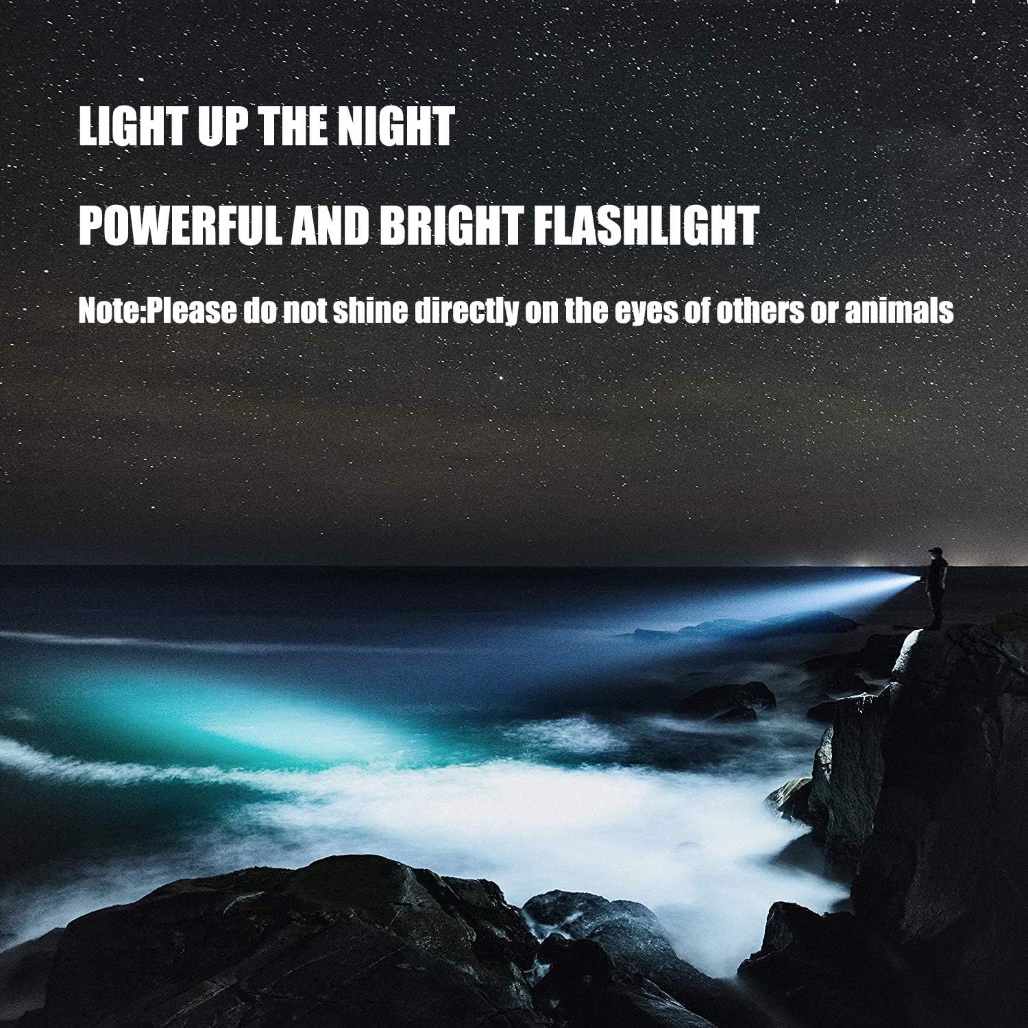 Rechargeable Spotlight Super Bright Led Tactical Flashlight 9600mah 6000 Lumens Spot Light Waterproof Handheld Searchlight Power Bank Function Torchlight 6 Lights Modes with Foldable Tripod - - 