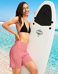 G Gradual Women's 7" Long Swim Board Shorts High