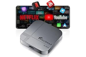 Foscomax 3-in-1 Wireless CarPlay Adapter & Android Auto & Video, AI Box Support Netflix YouTube TikTok, Dual-Band WiFi, Plug 