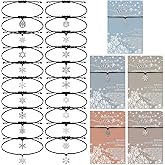 Quelay Snowflake Bracelets with Wish Cards Bulk Gifts for Women Adjustable Winter Wish Bracelets Jewelry for Winter Snowflake Party Favors Birtthday Party Goodie Bag Stuffers Prize, 20 Styles