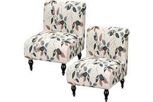 FUANGUI Armless Accent Chair Cover Slipcover, Stretch Spandex Chair Covers for Living Room Removable Washable for Armless Chair Furniture Protector