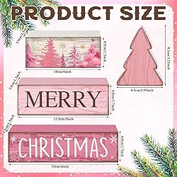 Lineshading 4 Pcs Christmas Table Decoration Wooden