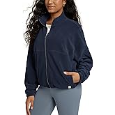 ODODOS Women's Polar Fleece Full-Zip Cinchable Jacket – Soft Warm Winter Layering Long Sleeve Outerwear with Pockets