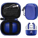 CaseSack Case for TAGRY X08 Bluetooth Headphones True Wireless Earbuds 60H, mesh Pocket for Charge Cable (Blue)