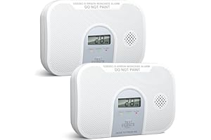 Siterlink Carbon Monoxide Detector, 10-Year Life Carbon Monoxide Alarm, Replaceable Battery CO Detector with LCD Digital Display and Test Button, 3 LED Lights CO Alarm for Home, GS828C-D, 2 Pack