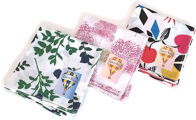 Amazon ツールドモンド 北欧柄 ハンカチ３点 セット おまかせ レディース Tm 綿 コットン ハンカチ バンダナ 通販