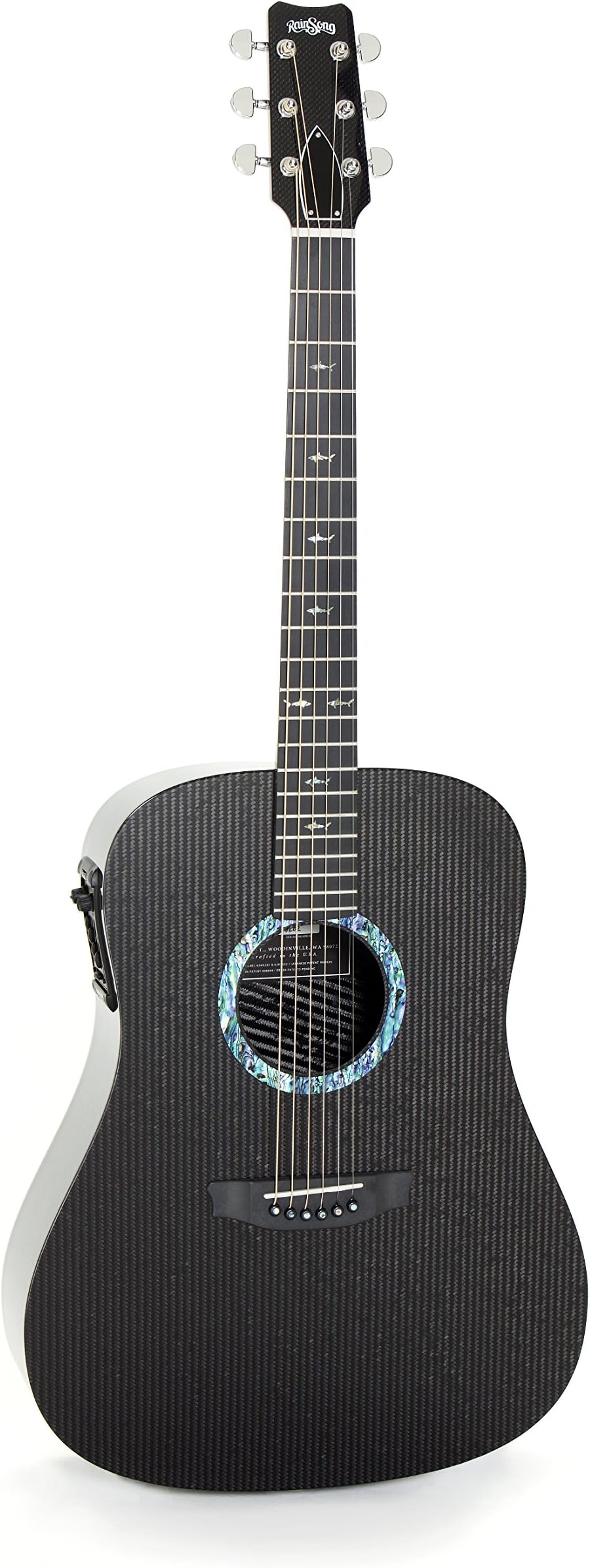 RainSong Guitars Classic Series DR1000N2 Acoustic-Electric Guitar, Clear Carbon