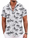 COOFANDY Men's Printed Beach Hawaiian Button-Down