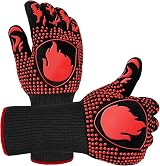 Primajor BBQ Gloves 1472℉ Extreme Heat Resistant Oven Mitts Non-Slip