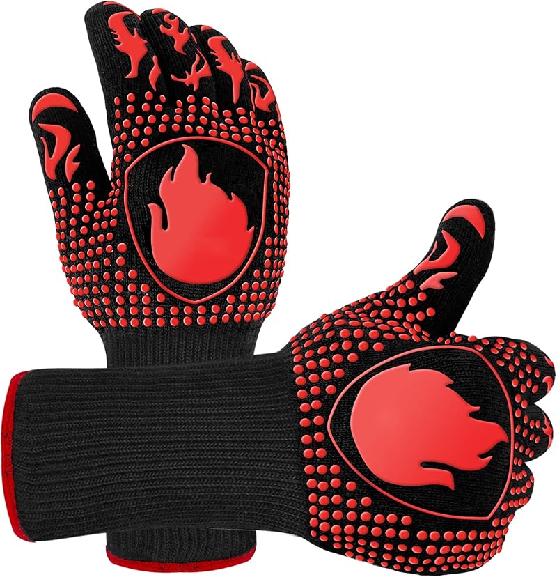 Primajor BBQ Gloves 1472℉ Extreme Heat Resistant Oven Mitts Non-Slip