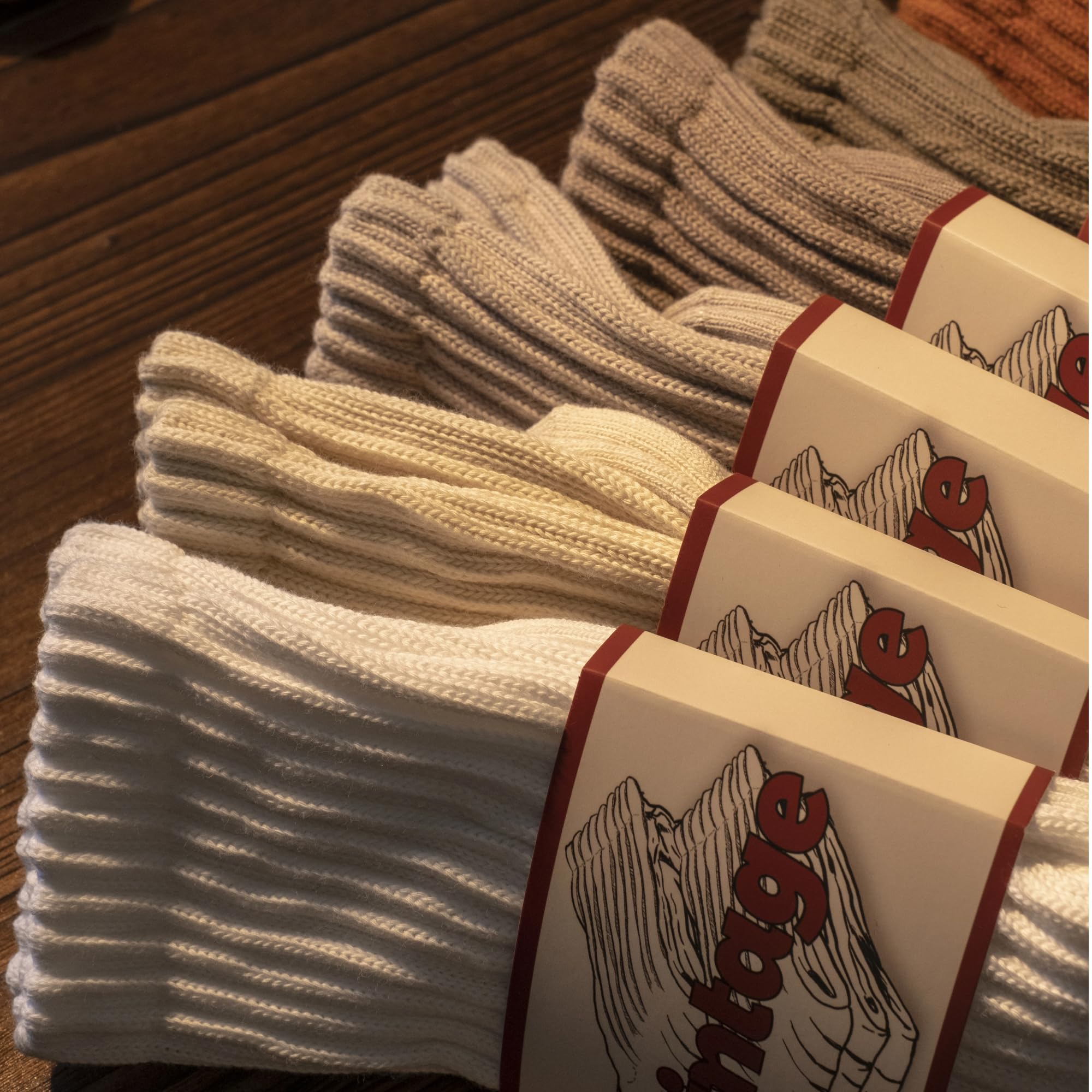 DAUCO 4 Pairs Natural 98% Cotton Crew Socks - Seamless, Breathable, Cozy Fall & Winter Socks for Women & Men