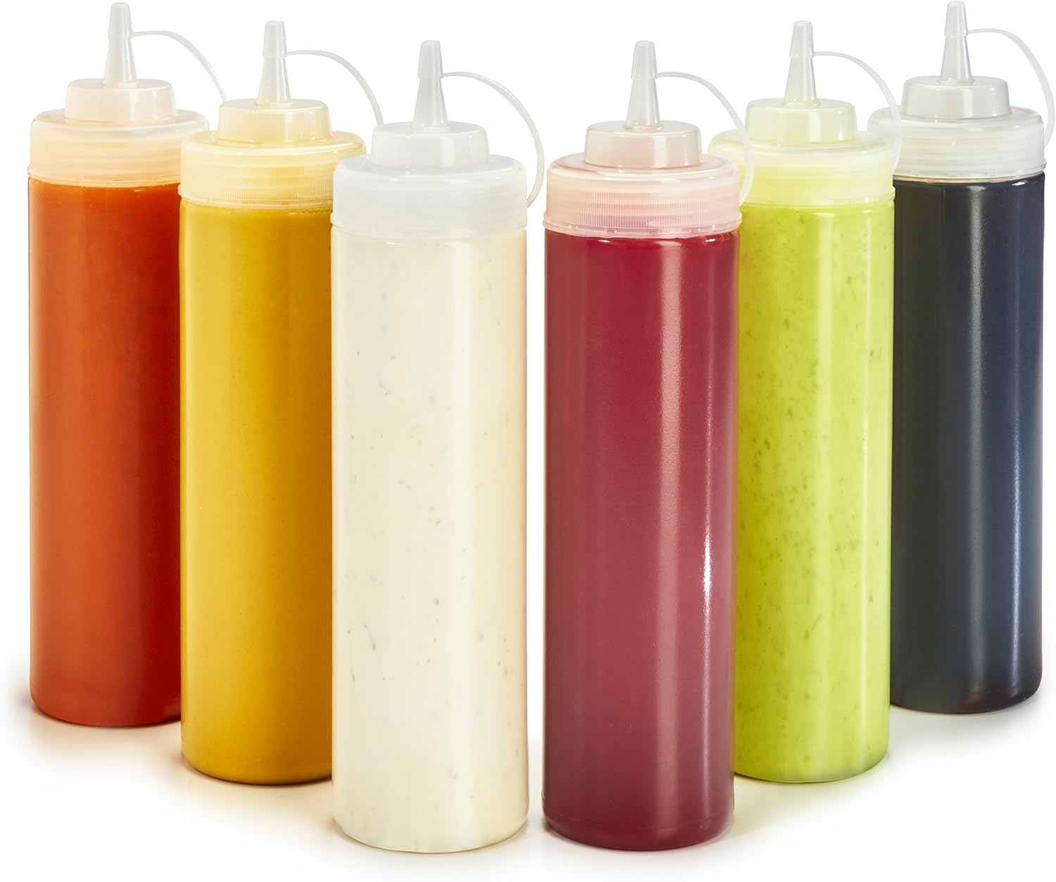 Plastic Squeeze Bottles 6Pack Multipurpose Squirt