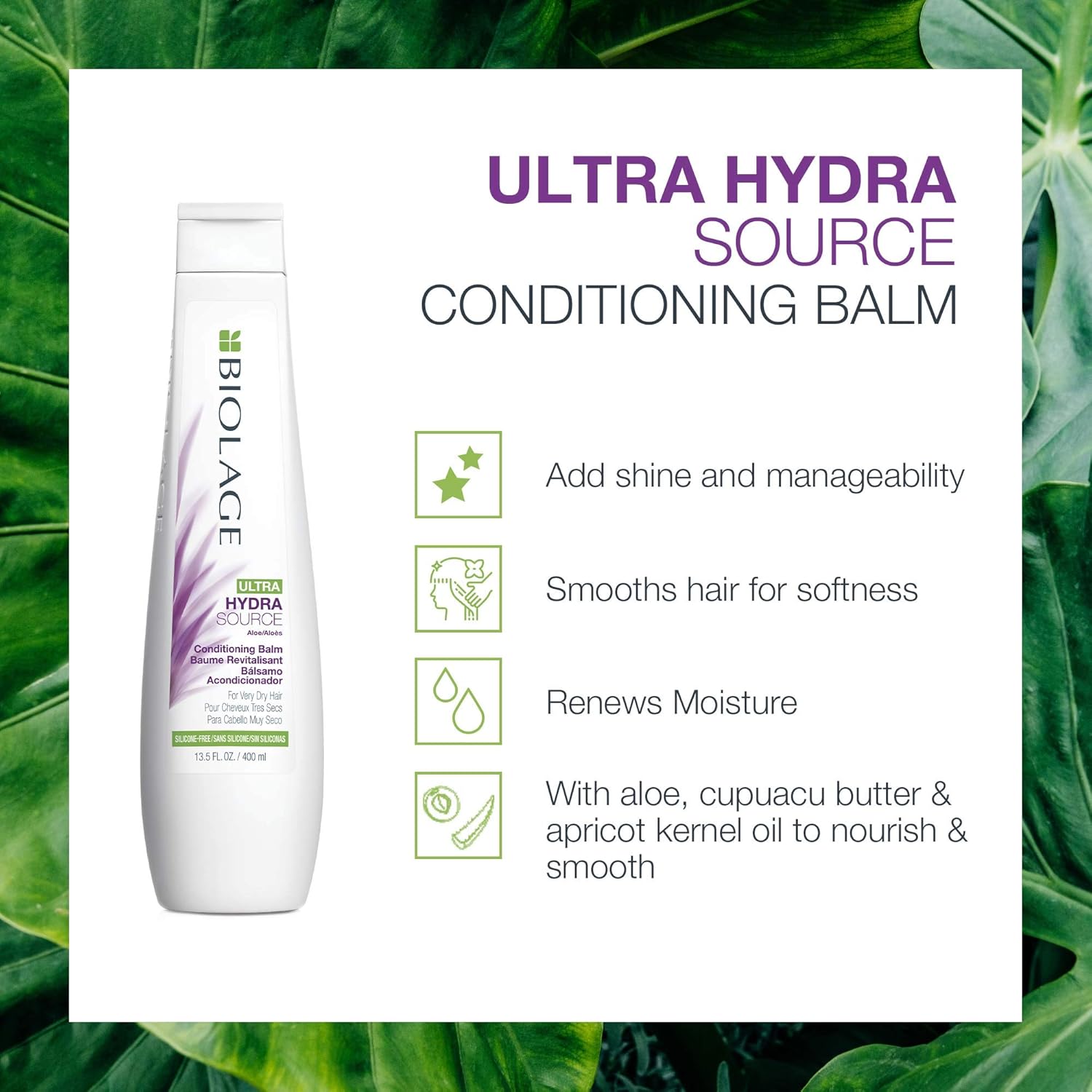 BIOLAGE Ultra Hydrasource Anti-Frizz Conditioning Balm For Very Dry Hair, 33.8 Ounce: Matrix: Premium Beauty