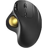 Nulea M501 Wireless Trackball Mouse, Rechargeable Ergonomic, Easy Thumb Control, Precise & Smooth Tracking, 3 Device Connecti