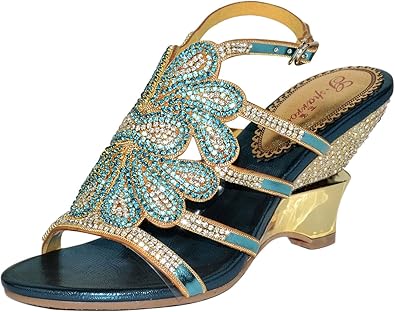 blue rhinestone sandals