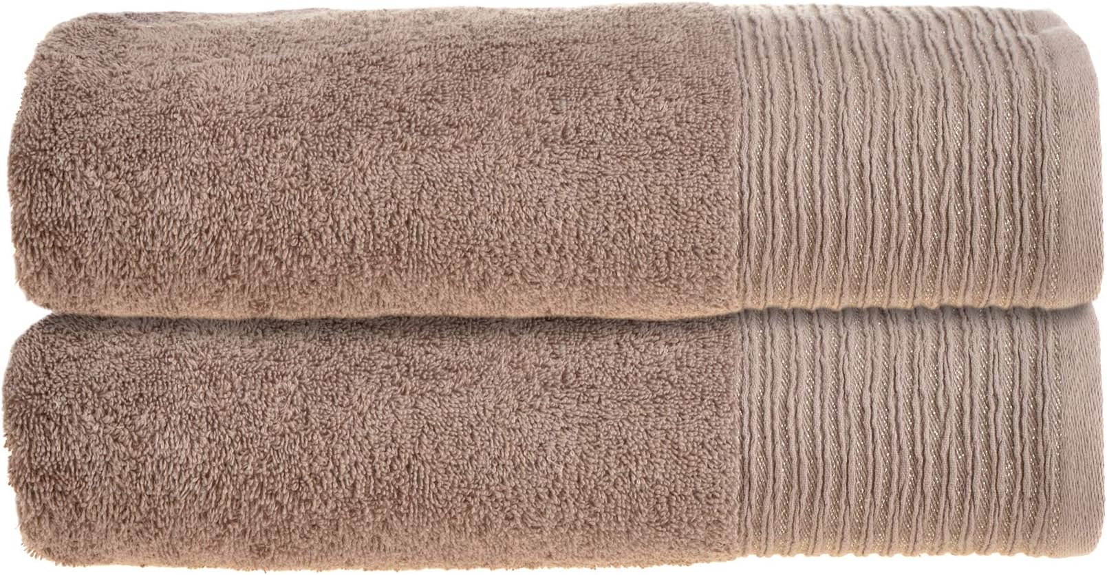 Allure Bath Fashions Set of Two Sparkle Luxury Bath Towels, Shimmering Metallic Edge, Supersoft 100% Combed Cotton, Made in Turkey, 70cm x 130cm, 550gsm - Fully Guaranteed.