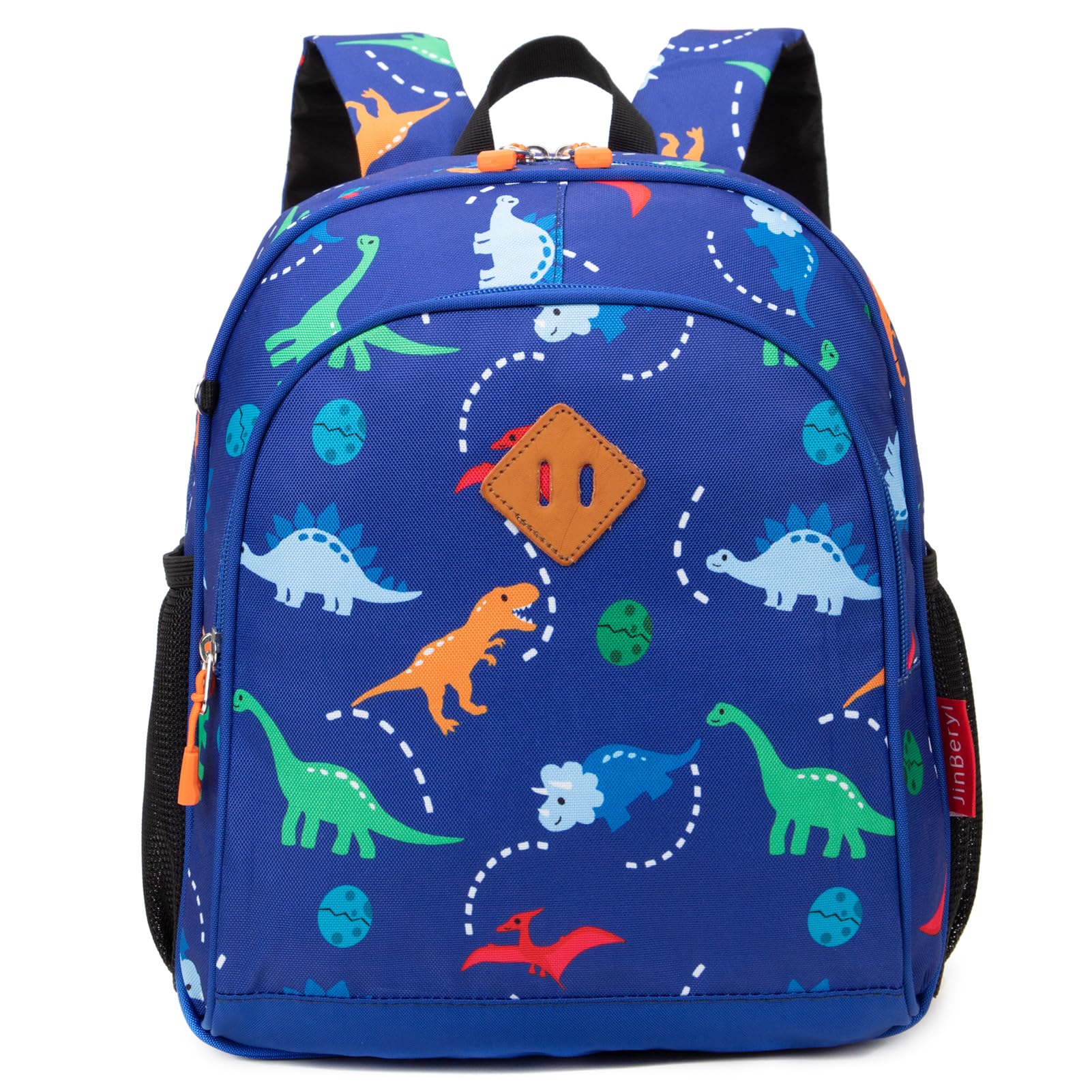 JinBeryl Little Kids Backpack, Toddler Boys School Bag, Fits 4 5 6 7 Years Old (Dinosaur Blue)