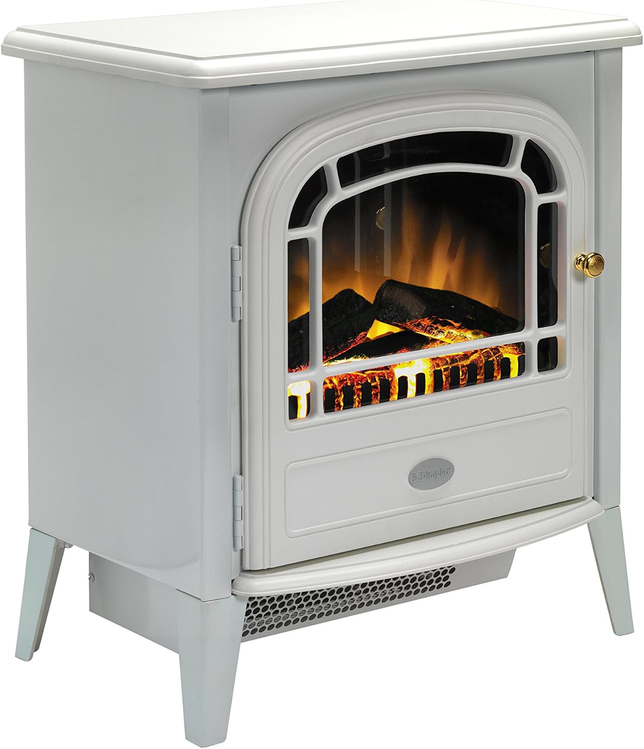 Dimplex Courchevel Optiflame Electric Stove, White Freestanding Electric Fire with Artificial Logs, LED Flame Effect - Image 5