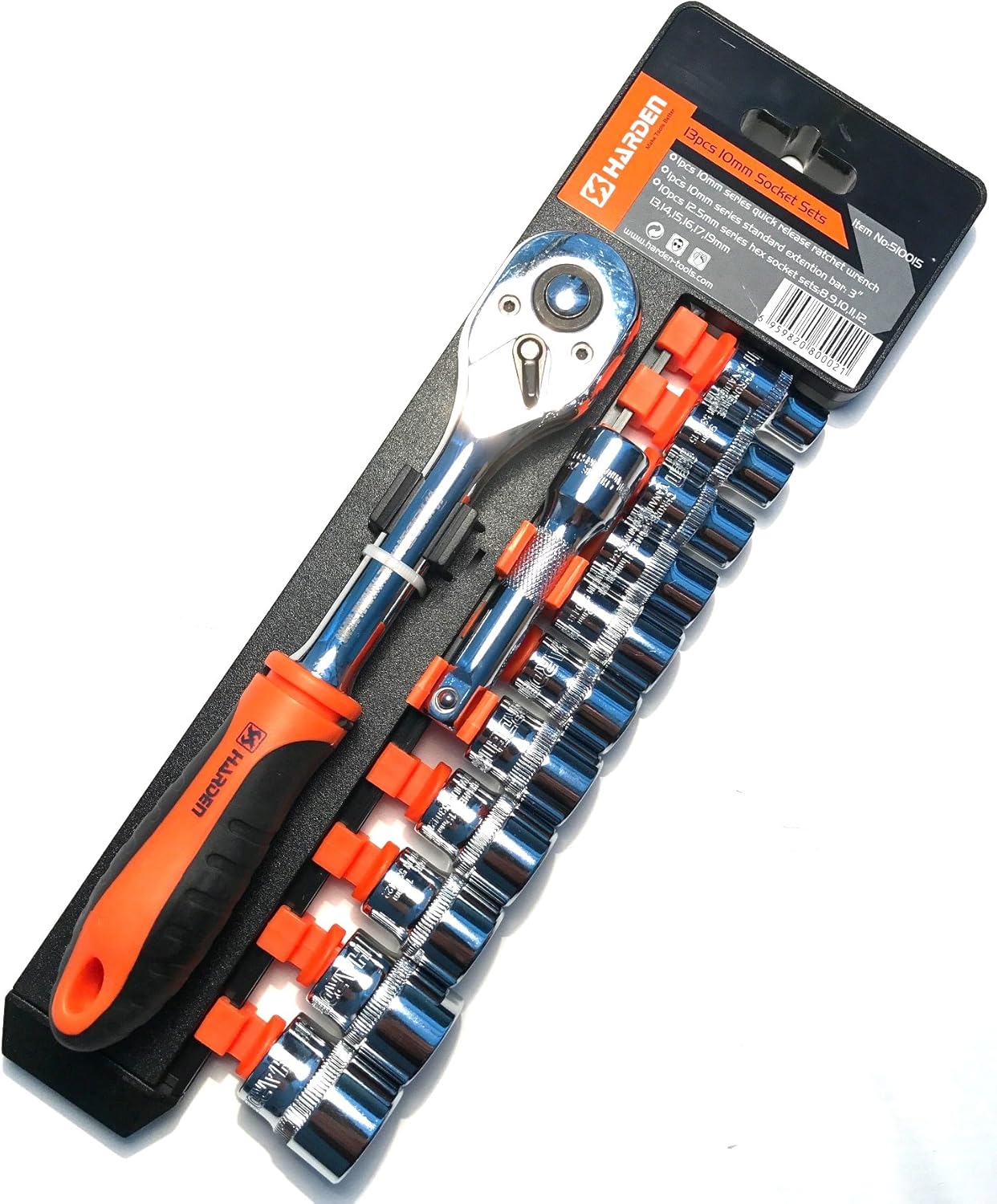 HARDEN ratchet socket set 13pcs, 1/4" drive (HAR 510013), Chrome