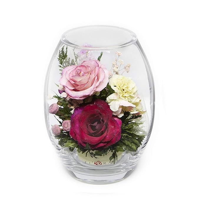 Amazon Com Fiora Flower Long Lasting Real Roses In A Sealed Vase Lasts Up To 5 Years Unique Present Gift Grocery Gourmet Food