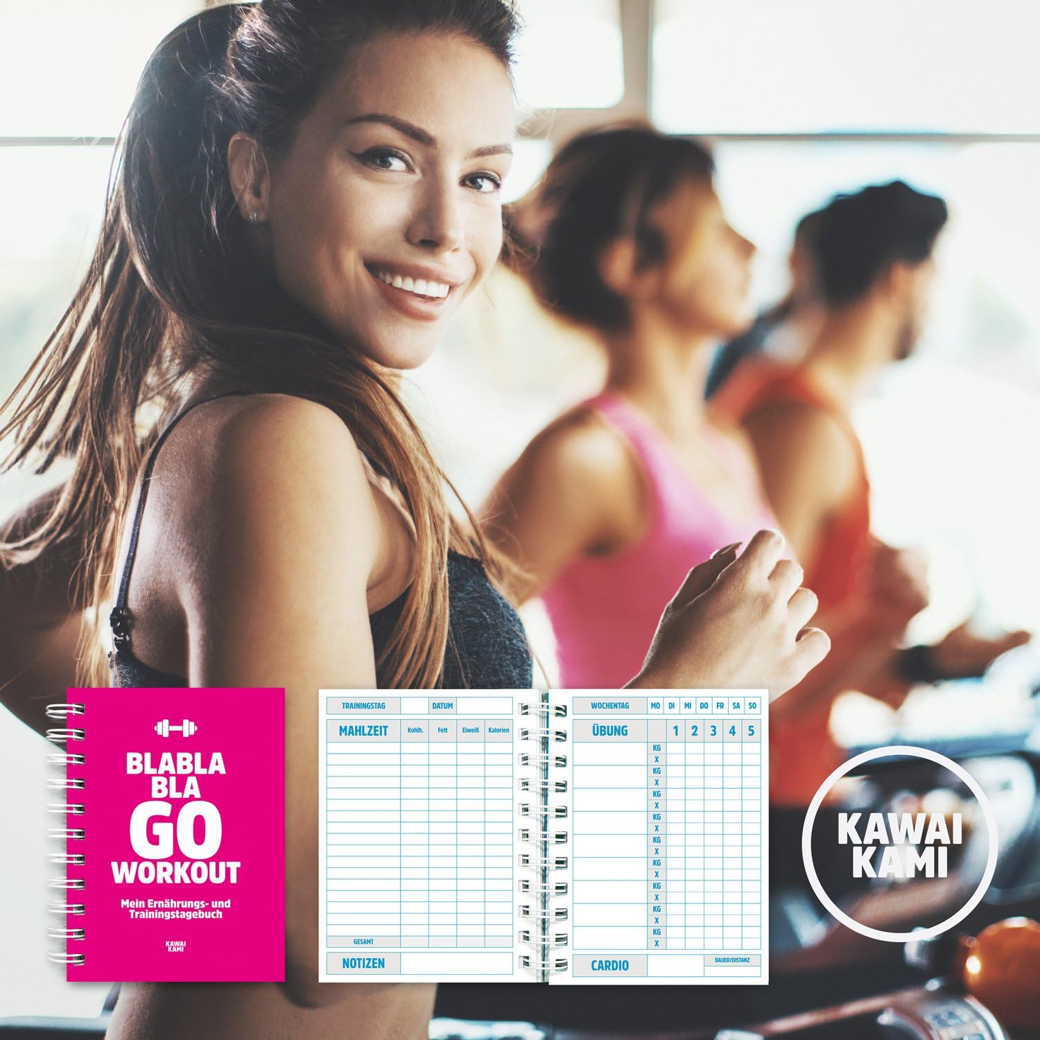 KAWAI-KAMI Training Diary & Nutrition Diary for Strength Training Gym, Diet, Workout, Gym - Image 3