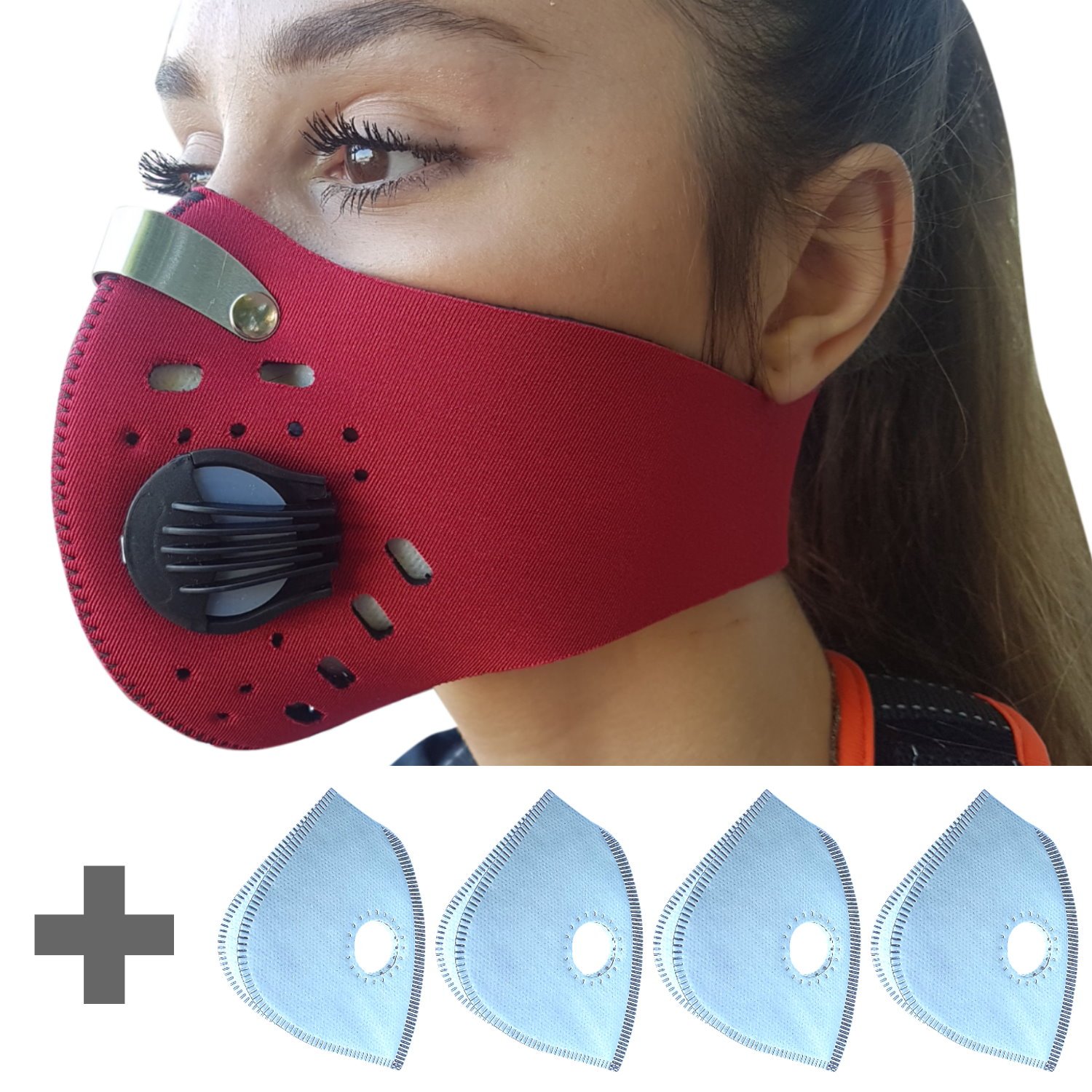 FIGHTECH Dust Mask Mouth Mask Respirator with 4 Carbon N99 Filters