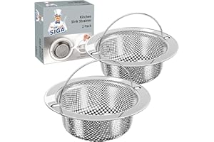 MR.SIGA Kitchen Sink Strainer, Stainless Steel Sink Drain Strainer, Dishwasher Safe, 2 Pack