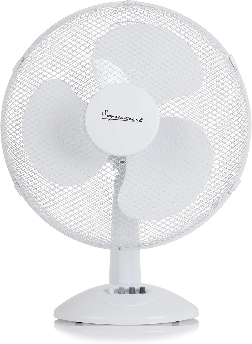 Signature 16” Desk Fan 3 Speed Oscillating White S40010