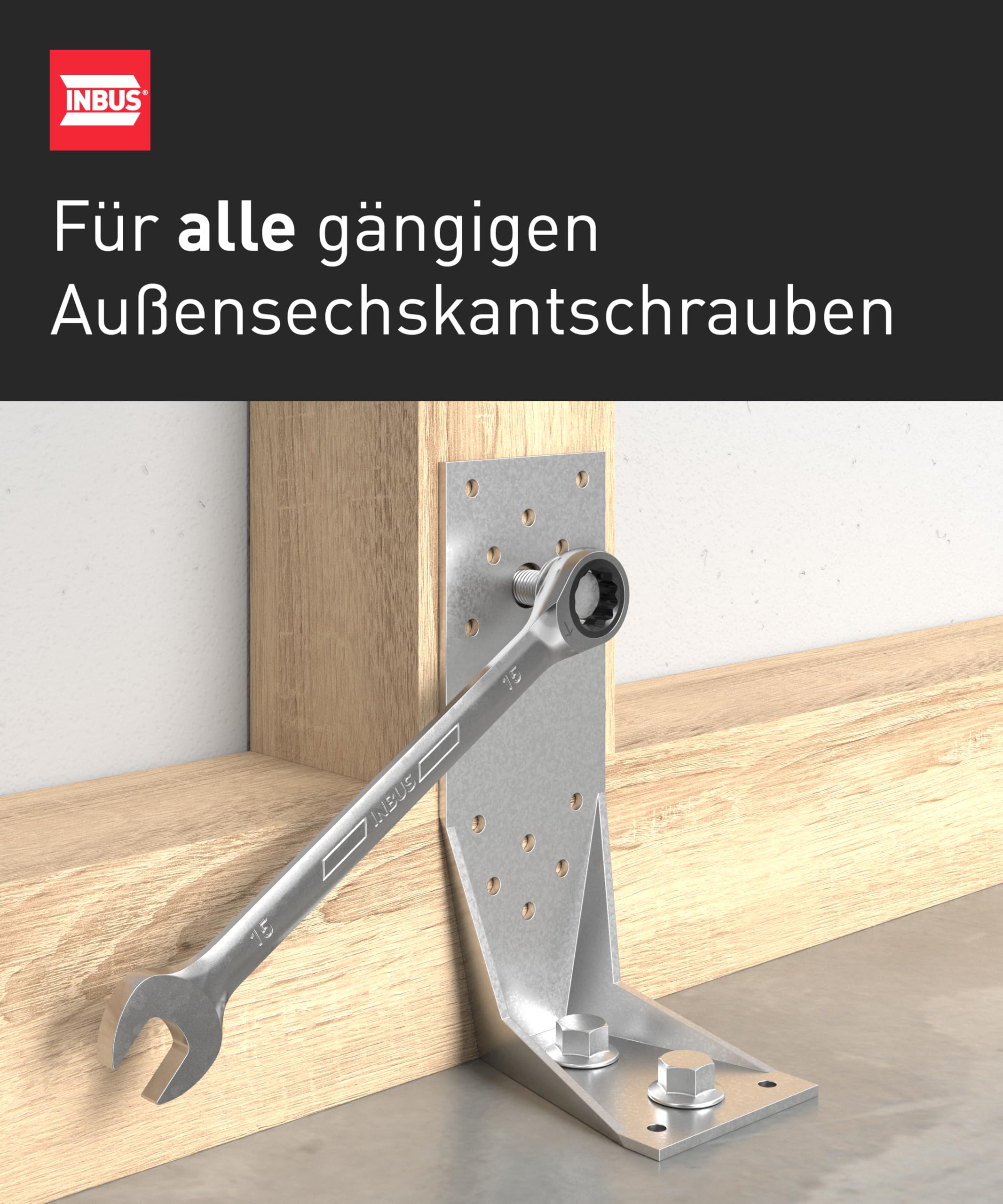 INBUS® 74377 Maul-Ringratschenschlüssel Set 9tlg, 7–19mm 5