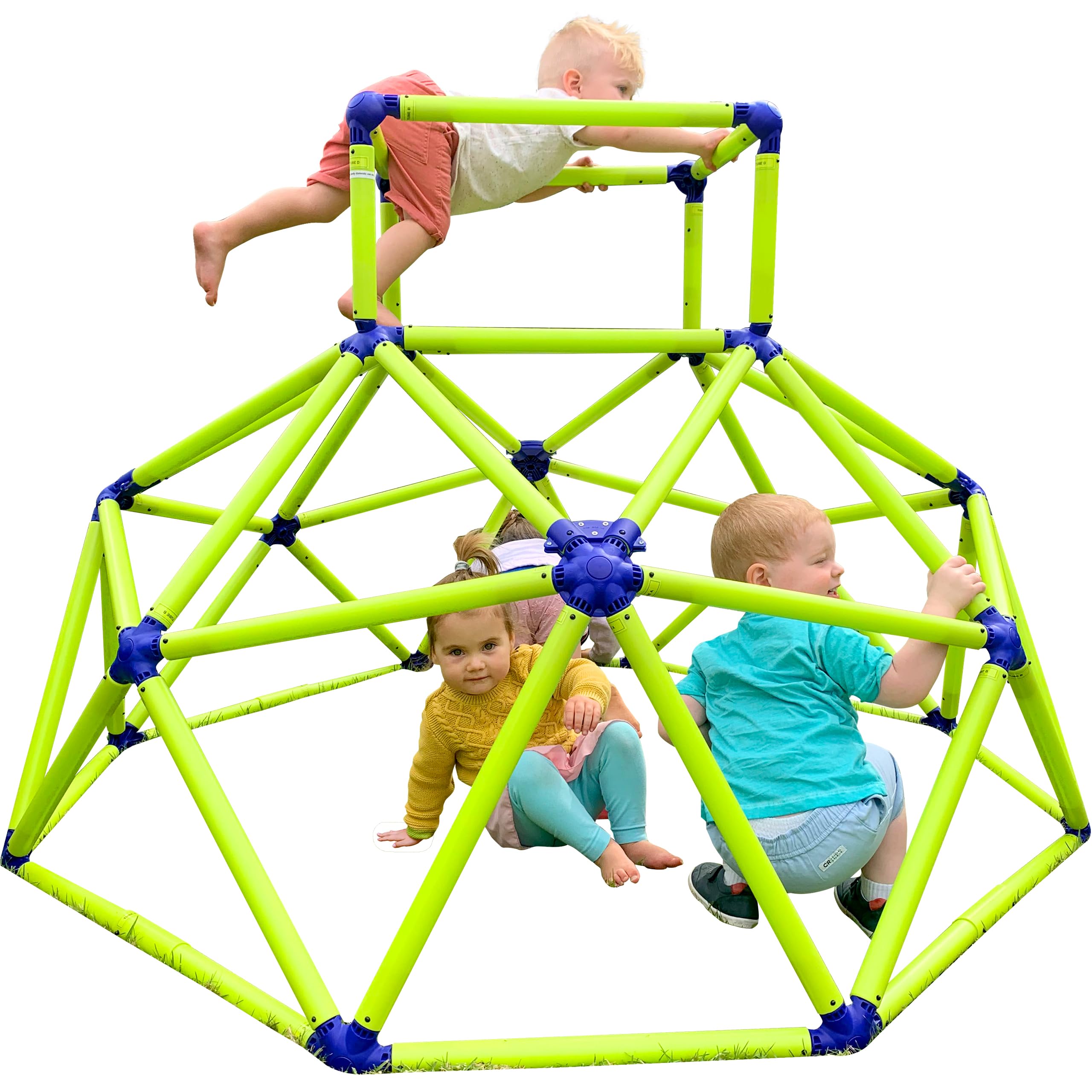 Eezy Peezy Monkey Bars Climbing Tower - Active Indoor Outdoor Play Set Climbing Dome Equipment Toys - Fun for Kids Ages 3 to 8 Years Old, Green and Blue