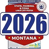 2026 Montana State and Federal Labor Law Poster - OSHA Workplace Compliant - Mandatory Regulations Posting for Employees - All-In-One Required Compliance Posting 17" x 40" - Laminated