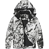 Vrilibo Boys Waterproof Ski Jacket Winter Warm Thick Snow Coat Fleece Lined Kids Outdoor Hooded Snowboard Jacket